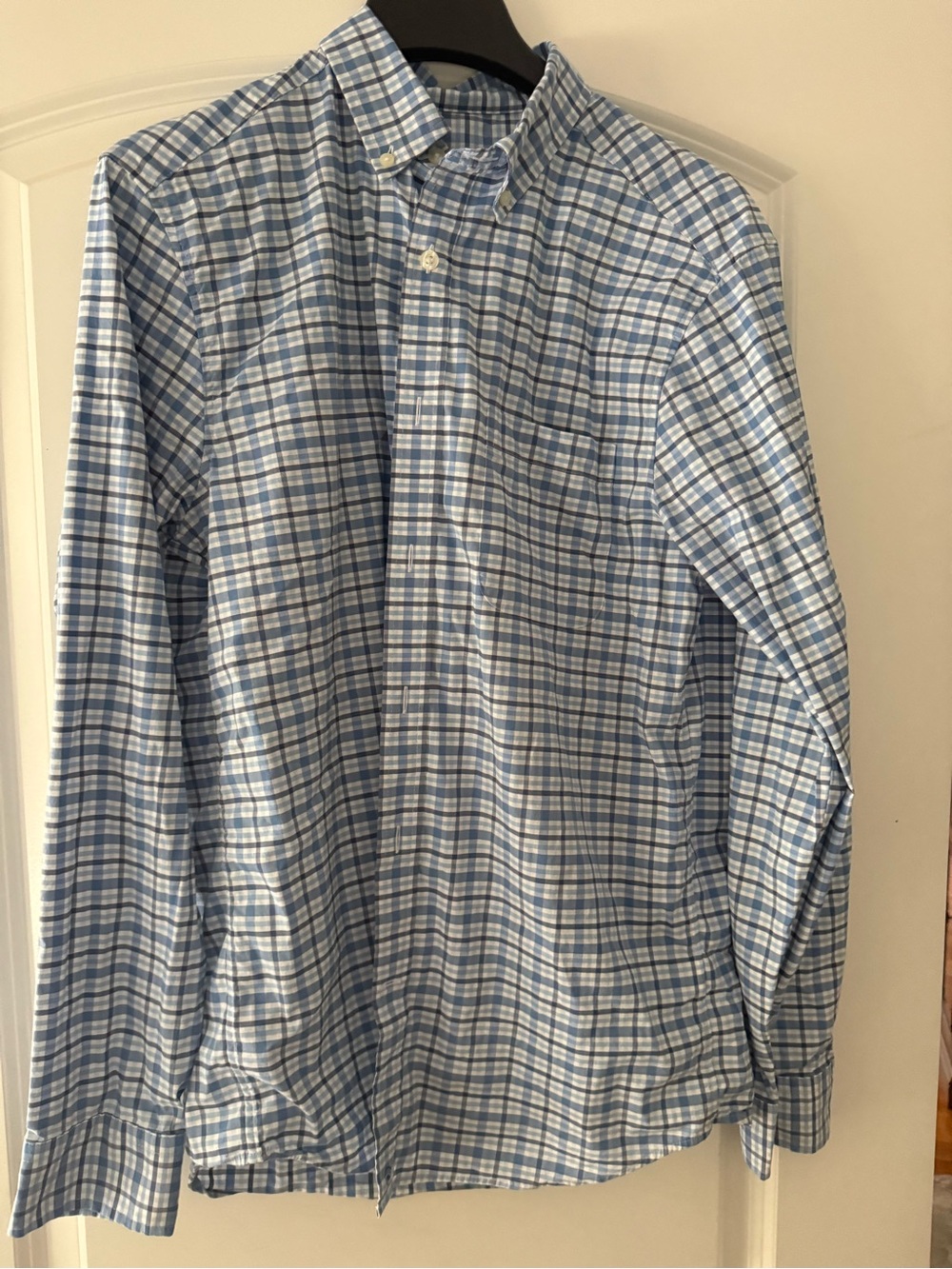 Vineyard Vines Light Blue and White Plaid Button-Down Shirt